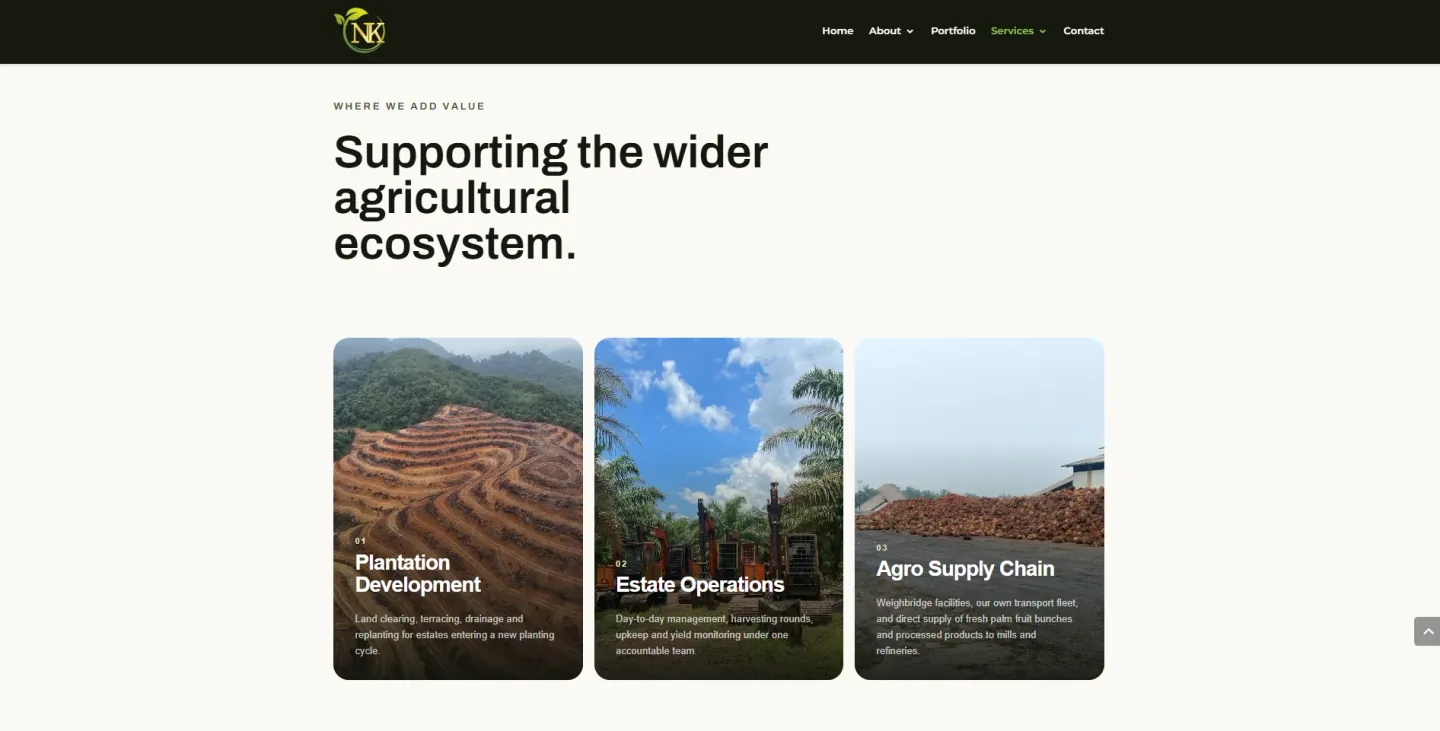 NK Agriculture Unique Selling Point Section built by Digital Paragon